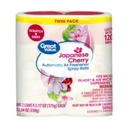 Great Value Automatic Air Freshener Spray Refill, Cherry Blossom, 2 Pieces
