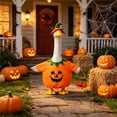 thumbnail image 4 of AZXY Halloween Porch Goose Outfit for 23 Inch Porch Goose Statue, Pumpkin Print Goose Clothing, Goose Cloth, Holiday Fall Costume Accessory for Cement Plastic Lawn Outdoor Porch Decor, 4 of 6