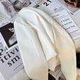 thumbnail image 6 of Gyexs Cropped Trench Coat for Women Pluss Size Lightweight Solid Long Sleeve Blazer Jackets Business Casual Fall Winter Tops, White, Size XL, 6 of 7