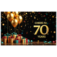 thumbnail image 3 of Glamorous 70th Anniversary Banner with Golden Balloons Gift Boxes and Sparkles Party Backdrop Decorations Photography Props for Birthday Celebrations Anniversary Parties and Special Events, 3 of 4