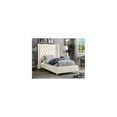 thumbnail image 6 of Renaissance Refinement Modern, Contemporary Bonded Leather Upholstered Wingback Bed with Deep Button Tufting, Gold Nailhead Trim and Custom Gold Legs, 6 of 6