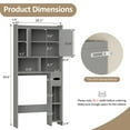 thumbnail image 5 of Walsunny Over the Toilet Storage Cabinets with Doors Side Shelves Toilet Paper Holder Stand Organizer Shelf Rack Space Saver above behind Toilet Freestanding for Bathroom Restroom Laundry Gray, 5 of 7