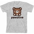 thumbnail image 3 of Pawsitive Bear Youth Heather Gray Crew Neck Short Sleeve Tee-Small, 3 of 4