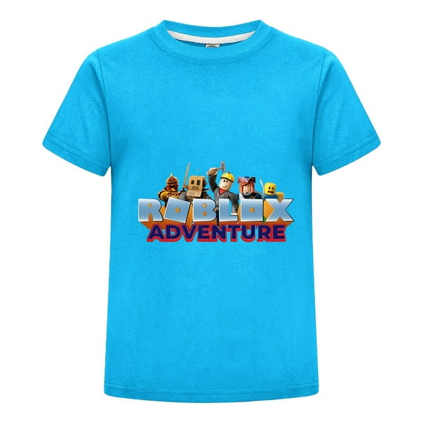 Playera Gamer de Roblox con Personajes, Camiseta Infantil de Algodón, Ropa Casual para Niño Fanático del Videojuego, Fresca y Suave