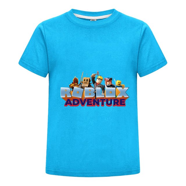 Playera Gamer de Roblox con Personajes, Camiseta Infantil de Algodón, Ropa Casual para Niño Fanático del Videojuego, Fresca y Suave