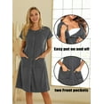 thumbnail image 4 of Avidlove 3 in 1 Nursing Nightgown Button Down Maternity Dress Labor/Delivery Breastfeeding Birthing Gown with Pocket, 4 of 8