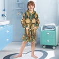 thumbnail image 5 of FORMRS Kids Bathrobe Unisex Hooded Robe Toddler Pajamas Sleepwear, Size 2-3T, Flowers and Dog, 5 of 7