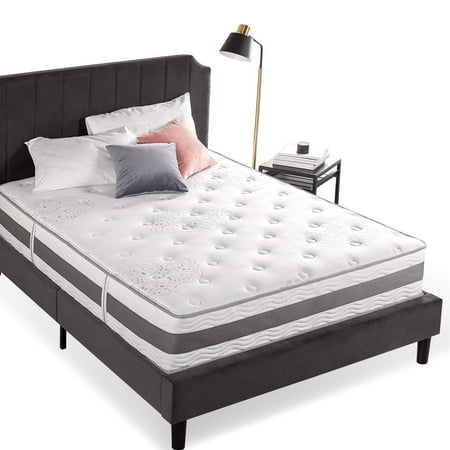 ZINUS 12 Inch Green Tea Cooling Gel Memory Foam Hybrid Mattress / Pocket Innersprings for Motion Isolation / Edge Support, Full White (B072QBWG7W)