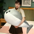 thumbnail image 4 of 50/80/100CM Sacabambaspis Grey Lifelike Fish Doll Plush Toy Stuffed Pillow Sea Animals Toys Sofa Cushion Decor for Kids Girls, 4 of 9