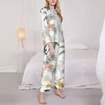 thumbnail image 3 of Balery Vintage Palm Trees Conjunto de Pijama con Estampado para Mujer, Conjunto de Dos Piezas con Manga Larga, Ropa de Dormir Suave con Bolsillos, Pijamas Cómodos-X-Large, 3 of 7