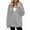 Gray, variant on Women's Hooded Fleece Zip Up Jacket Long Sleeve Drawstring Sherpa Coat with Side Pockets Soft Warm Loose Fit Fall Winter Outerwear,Size:S-XXL
