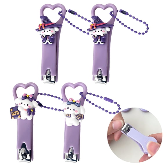 FACEGA 4Pcs Nail Clippers for Women,Stainless Steel Finger Nail Clippers Adult,Magic Design Nail Safe Fingernail Clipper,Mix1