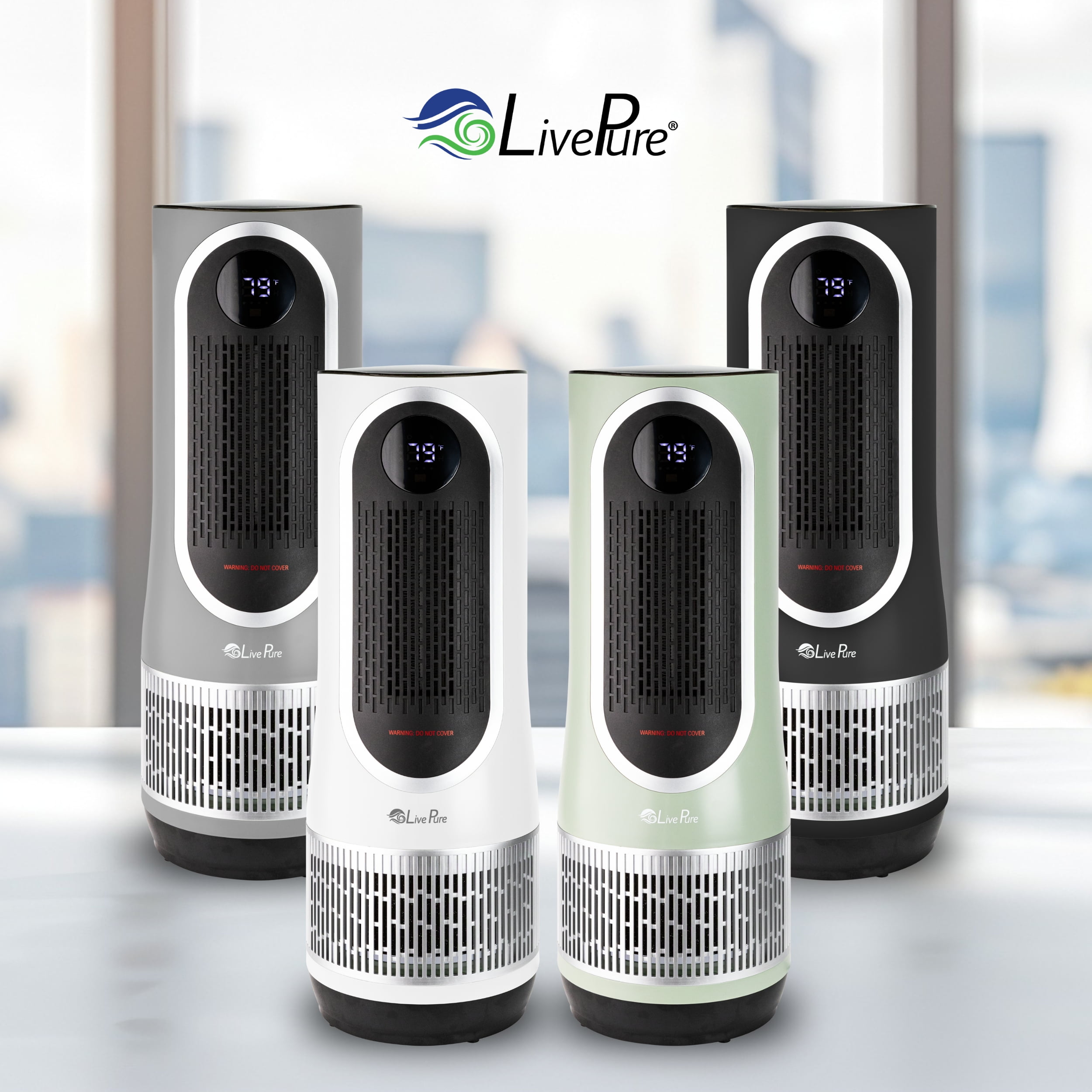 LivePure LP500APHTR 2 in 1 Clean Heat Air Purifier & Heater, Gray