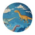 thumbnail image 4 of Patifu Dinosaurs Clouds Round Tablecloth Stain-Resistant Washable 100% Polyester Table Cover for Indoor Outdoor Restaurants Weddings Parties 31"-35, 4 of 8