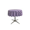 thumbnail image 1 of LA Linen TCcheck51R-PurpleK23 Nappe à Carreaux en Vichy Polyester&44; Blanc & Violet - 51 Po Ronde, 1 of 1
