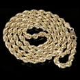 thumbnail image 3 of 14k Yellow Gold Solid Diamond Cut Rope Chain Necklace 28" 6mm - 28", 3 of 6