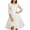 White, variant on Women's Elegant A-line Midi Dress with Sheer 3/4 Sleeves, High Waist Sequined Cocktail Dress White