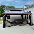 thumbnail image 2 of PURPLE LEAF 12 x 16 ft. Wood Gazebo,Upgrade Outdoor Hardtop Gazebo with Galvanized Steel Double Roof for Patio with Netting, 2 of 15