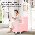 thumbnail image 7 of Vesgantti Swivel Accent Chair, 360° Swivel Barrel Chair Pink,  Fleece Round Swivel Chair with Pillow, High Stretch Foam Swivel Armchair, Swivel Chairs for Living Room, Accent Chairs for Bedroom, 7 of 7