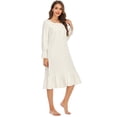 thumbnail image 3 of White Nightgown Sleepwear Women Spring Autumn Long Sleeve Nightdress Ladies Loose Comfortable Princess Nightgowns, 3 of 6