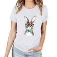 thumbnail image 2 of Pantalones Cortos para las Mujeres Sexy Pascua Moda Impresión Cuello Redondo Tee, Poliéster Ligero Casual Top para Primavera Verano Diario, Blusa de Suéter, 2 of 4