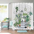 thumbnail image 3 of Plants Shower Curtain, Greenhouse Potted Plants Succulents Leaves and Pet Shower Curtain Set for Bathroom Green 72×72 inch, 3 of 6