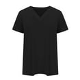 thumbnail image 5 of Admvng Summer Tops For Women Fashion Solid Color V-Neck Short Sleeve T-Shirt Blouse S-5XL, 5 of 6