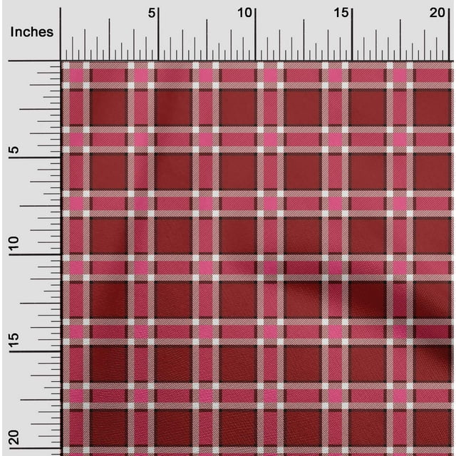 oneOone Tissu Popeline de Coton à Carreaux Tartan Imprimé 1 Yard 42 Pouces de Large