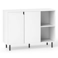 thumbnail image 1 of Costway Kitchen Sideboard Buffet with Adjustable Shelves 2 Doors Sturdy Metal Legs White, 1 of 10