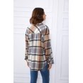 thumbnail image 4 of HSHDLDF Womens Casual Plaid Shacket Button Down Long Sleeve Shirt, 4 of 5