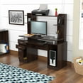 Inval Laminate 2Pedestal Computer Office Desk with Hutch, Multiple