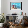 thumbnail image 4 of Art.com Greetings from Malibu Beach, California, Surfers Art Print, Black Frame Wall Art, 44" x 32", 4 of 5