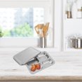 thumbnail image 3 of 1 Pce Assiette Compartimentée en Acier Inoxydable Rectangulaire 4 Sections Plateau de Service pour Aliments, 3 of 8