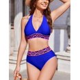 thumbnail image 3 of Conjunto de bikini AI'MAGE para mujer de cintura alta azul real, 3 of 6