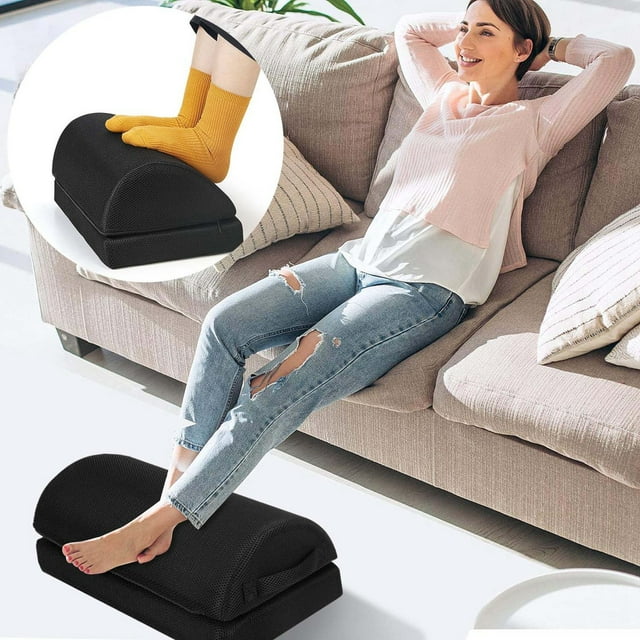 Hbdhejl Office Rest Mat Airplane Leg Rest Semi Cylindrical Foot Pad Foot Stand For Desk Office Footrests Foot Stool Footstool Sponge Foot Rest Pad Support Pillow Polyester Feet