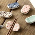 thumbnail image 5 of Estante para palillos de vajilla de cerámica con patrón pintado a mano de estilo japonés (juego de 4), 5 of 5