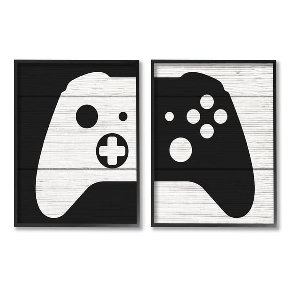 Stupell Industries Gaming Controller Monochromatic Grain Pattern Illustration, 11 x 14, Design by Daphne Polselli