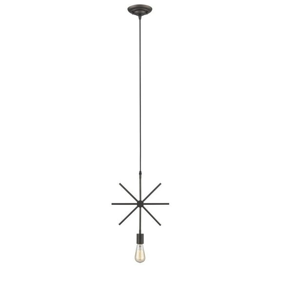 CHLOE Lighting IRONCLAD Industrial-style 1 Light Rubbed Bronze Ceiling Mini Pendant 13" Wide