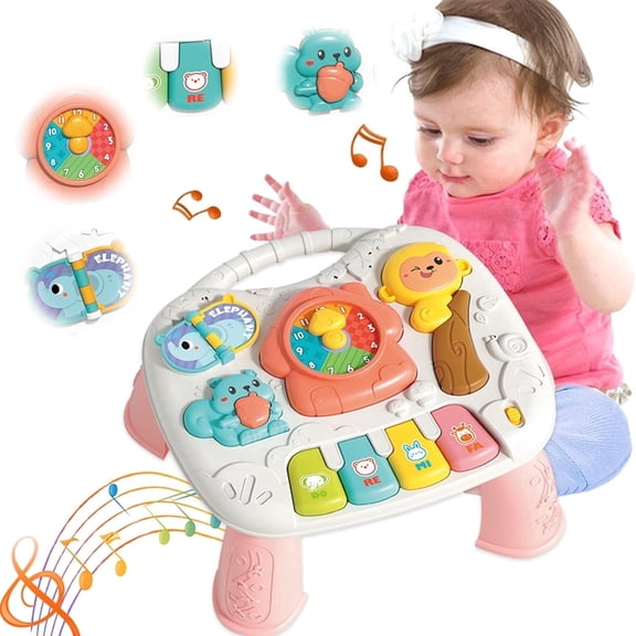 Baby Interactive Activity Table Toys,  Learning Toys for 1 2 3 Year Old Girls, Montessori Toys for 1 Year Old, Christmas Birthday Gifts for Girls