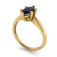 thumbnail image 2 of Solitaire Engagement Ring for Women - 1ct Simulated Blue Sapphire in 14K Yellow Gold Promise Ring, 2 of 6