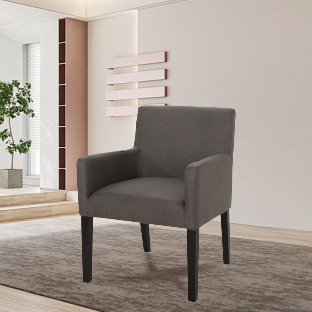 Accent Chair Elegant Tufted Club Dining Room Kitchen Room Arm Dining Chair Dark Grey For A Sophisticated Dining Room Walmart