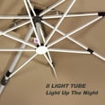 thumbnail image 3 of PURPLE LEAF 9 Feet Square Cantilever Umbrella with Base and Lights Patio Umbrellas Large Umbrella Outdoor Umbrellas Pool Umbrella Offset Umbrellas, Beige, 3 of 13