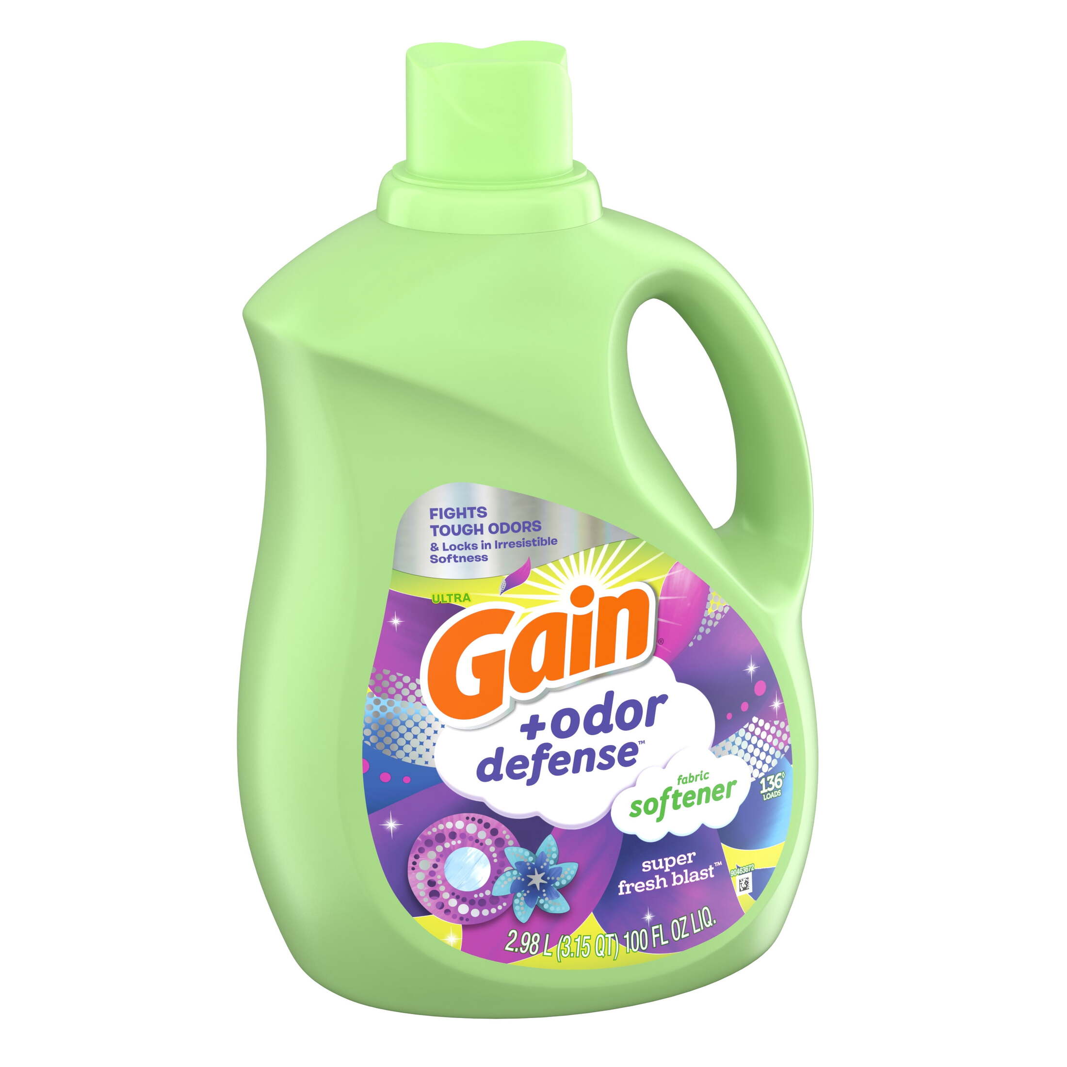Gain Odor Defense Fabric Softener, Super Fresh Blast, 100 fl oz photo 2