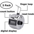thumbnail image 4 of 3 Piece Hand Counter, 4 Digit Lap Tracker Manual Clicker Metal Mechanical Counting, 4 of 5