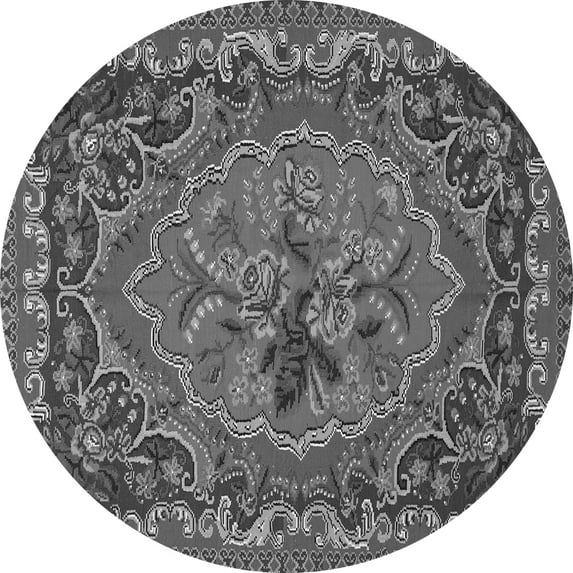 Ahgly Company Indoor Round Medallion Gray French Area Rugs, 8' Round