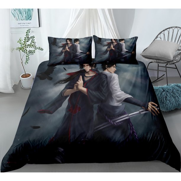 3Piece Anime Naruto Akatsuki Comforter Bedding Bed Set Full Size