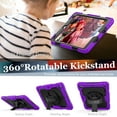 thumbnail image 3 of 3 Layer Case for iPad 10.2 Inch 9th/8th/7th 2021/2020/2019, for Kids Heavy Duty Protective Case with Screen Protector & Stylus Holder & 360 Rotating Stand and Hand/Shoulder Strap Cover, Purple, 3 of 7