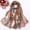 Khaki, variant on Seductiva Scarve for Women Fashion Women Roses Printing Long Soft Wrap Scarf Silk Shawl Scarves Polyester Scarf 1PC