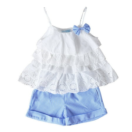

KI-8jcuD Toddler Girl Cami Dress Kids Toddler Baby Girls Sleeveless Bowknot Solid Ruffled Tops Striped Shorts Pants Outfits Set Girls Baby Clothes Baby Has Baby Outfits For Girls 3-6 Months Baby Bla