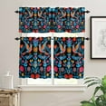 thumbnail image 2 of Mexico Flower Bird Kitchen Curtains Valances and Tiers Set of 3, 36 Inch Length Tier Curtains and Valance Rod Pocket Valance Curtains Set for Kitchen Bathroom Small Windows, 2 of 8